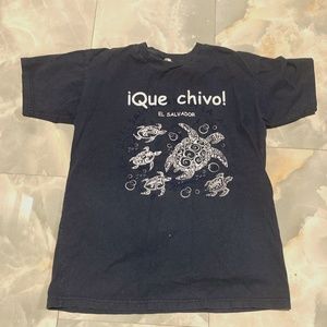 Que chivo shirt made from El Salvador